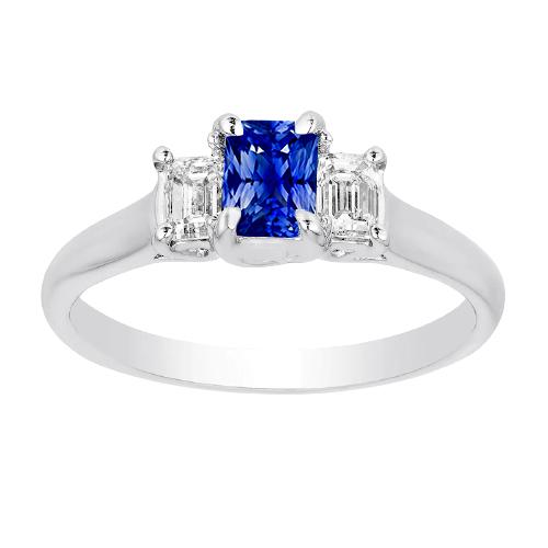 Damen Gold 3 Steine Diamant Saphir Ring U Krappen Set 1,25 Karat - harrychadent.de