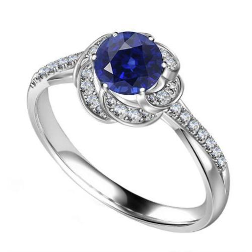 Damen Halo Diamant Schmuck Blumen Stil Saphir Ring 3 Karat Gold - harrychadent.de