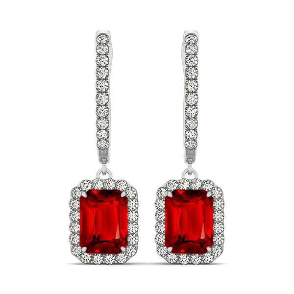 Damen Ohrhänger 9 Kt Roter Rubin Mit Diamanten Weißgold - harrychadent.de