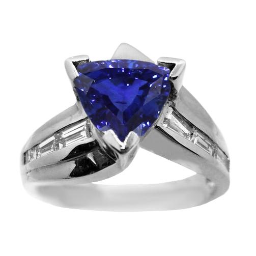 Damen Ring Trillion Saphir Split Shank Channel Set Diamanten 2 Karat - harrychadent.de