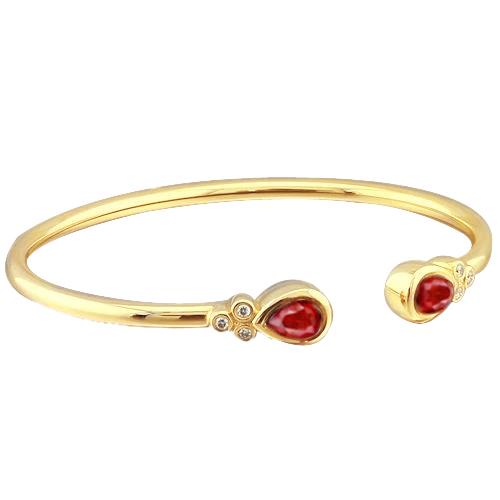 Damen Rubin Diamant Armreif 2.30 Karat Gelbgold 14K - harrychadent.de