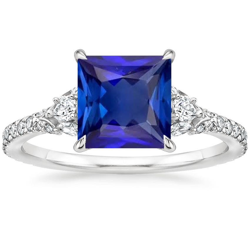 Damen Solitärring Princess Blue Saphir mit Akzenten 6 Karat Gold - harrychadent.de