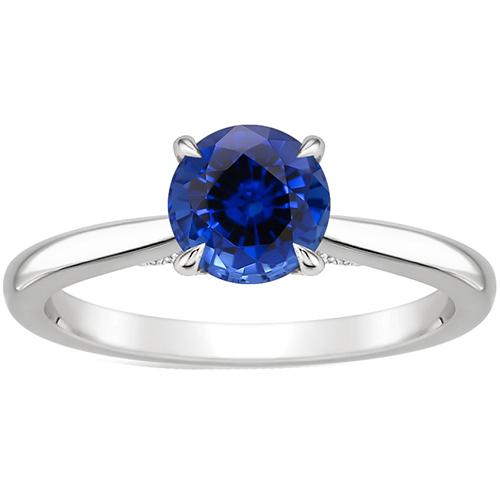 Damen Solitärring echter blauer Saphir 2 Karat Klauen-Zinken-Set - harrychadent.de
