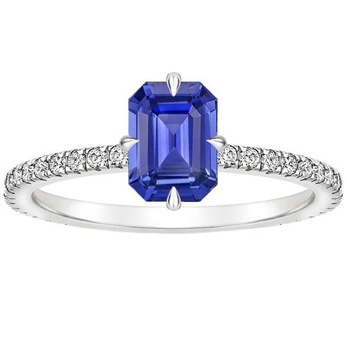 Damen Verlobungsring Weißgold Blauer Saphir & Diamant 4 Karat - harrychadent.de