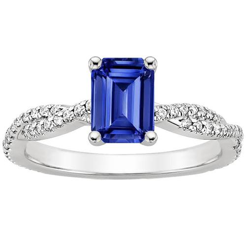 Damen Verlobungsring mit Diamant & Smaragd Ceylon Saphir 4,25 Karat - harrychadent.de