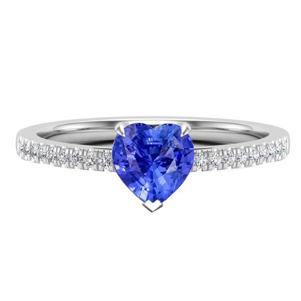 Bague Somptueuse Or Jaune 18K 750 Avec 1,80 Ct Diamant & Saphir Du Ceylon - Taille 52 - Neuve Avec Étiquettes