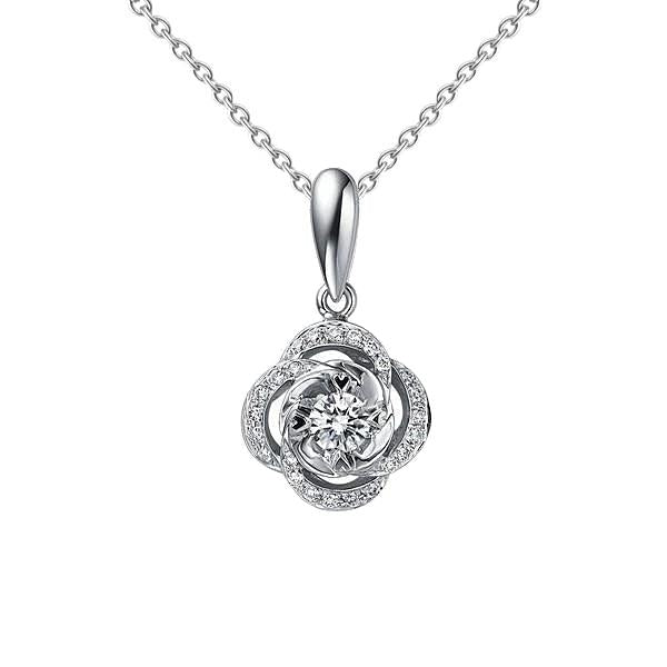 Aus der Erde Abgebauter Natürlicher Diamant-Anhänger-Halskette 1,24 Karat Weißgold mit natürlichem Brillantschliff 14K