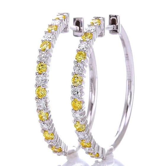 Diamant Creolen 4,80 Karat Gelbe Saphire Schmuck - harrychadent.de