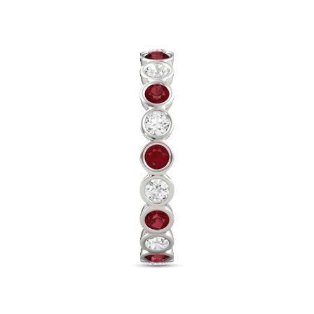 Diamant Eternity Band 1 Karat Burmesischer Rubin 14K Weißgold Schmuck - harrychadent.de
