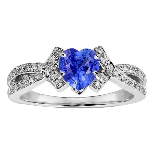 Diamant-Herzschliff Saphirring Twisted Shank Schmuck 2,50 Karat - harrychadent.de