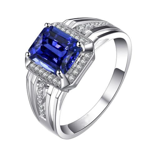 Diamant Hochzeit Smaragd Ceylon Saphir Ring 3 Karat Split Shank Gold