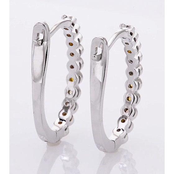 Diamant Runde Creolen 2 Karat Saphire Weißgold 14K - harrychadent.de