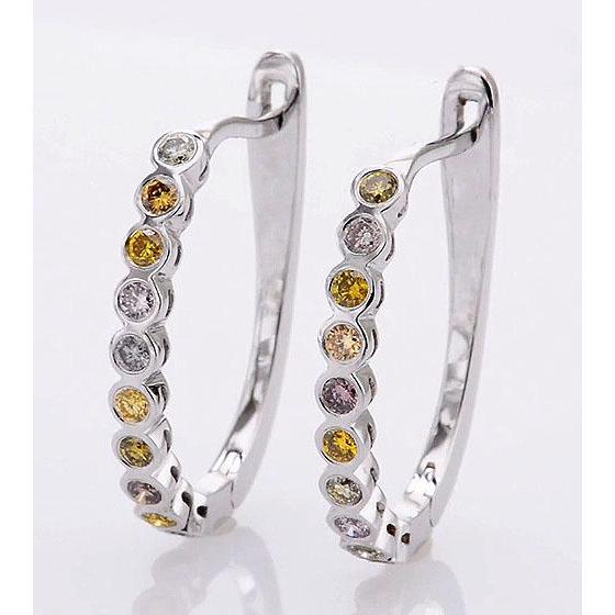 Diamant Runde Creolen 2 Karat Saphire Weißgold 14K - harrychadent.de