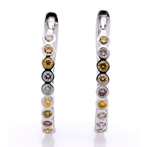 Diamant Runde Creolen 2 Karat Saphire Weißgold 14K - harrychadent.de