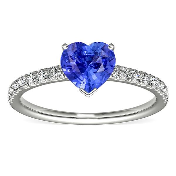 Diamant-Solitär-Ring mit Akzenten Herz Sri Lanka Saphir 3 Karat - harrychadent.de