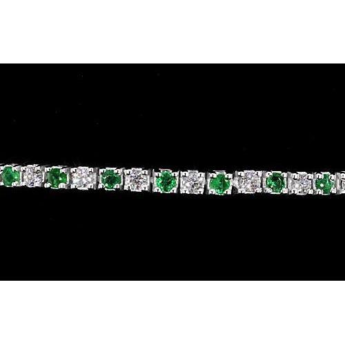 Diamant Tennisarmband Grüner Saphir 6 Karat Damen Weißgold 14K - harrychadent.de