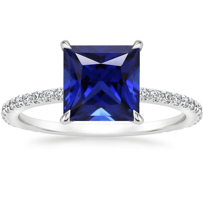 Diamant-Verlobungsring Prinzessin Blauer Saphir Akzent 5,50 Karat - harrychadent.de
