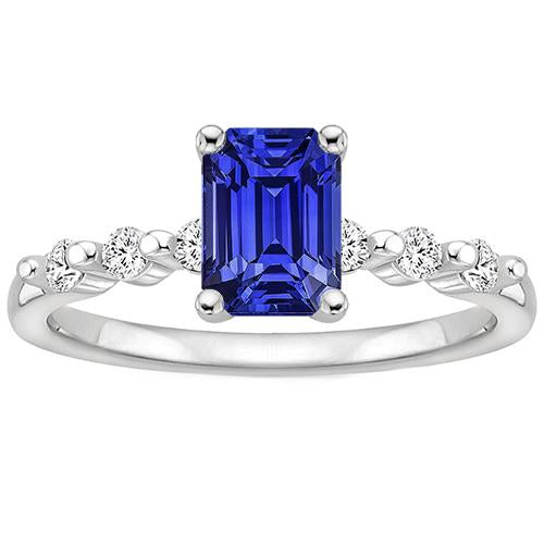 Diamant-Verlobungsring Sri Lanka Saphir 3,50 Karat Weißgold 14K - harrychadent.de