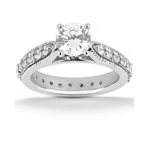 Aus der Erde Abgebauter Natürlicher Diamant-Verlobungsring Vintage Style Wickelband Set 2,45 Karat WG