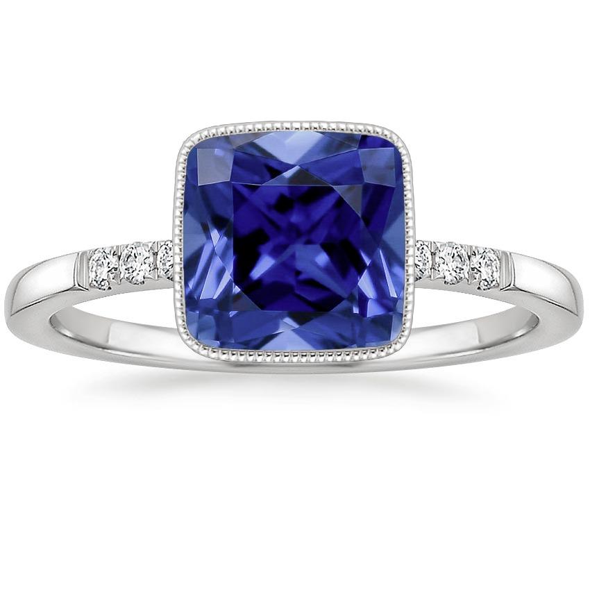 Diamant und blauer Saphir Vintage Style Ring 6 Karat Edelstein - harrychadent.de