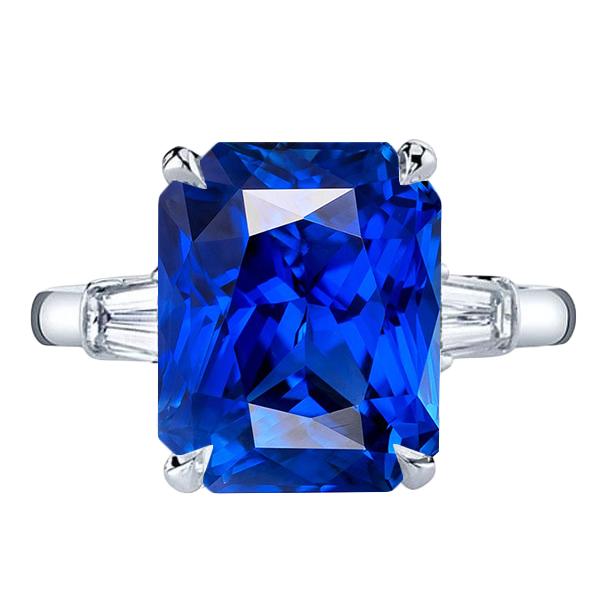Diamantring Krappen Set Strahlend Blauer Saphir 7 Karat Gold 14K - harrychadent.de