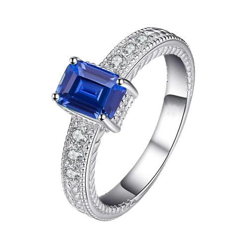 Diamantring im antiken Stil in Korbfassung mit blauem Saphir 1,75 Karat - harrychadent.de