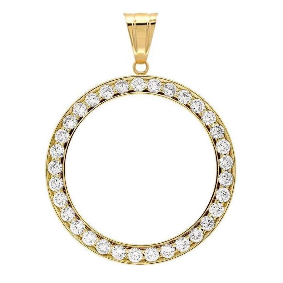 Dollar Diamant Lünette Anhänger 2 Karat Gelbgold (Münze nicht enthalten) - harrychadent.de