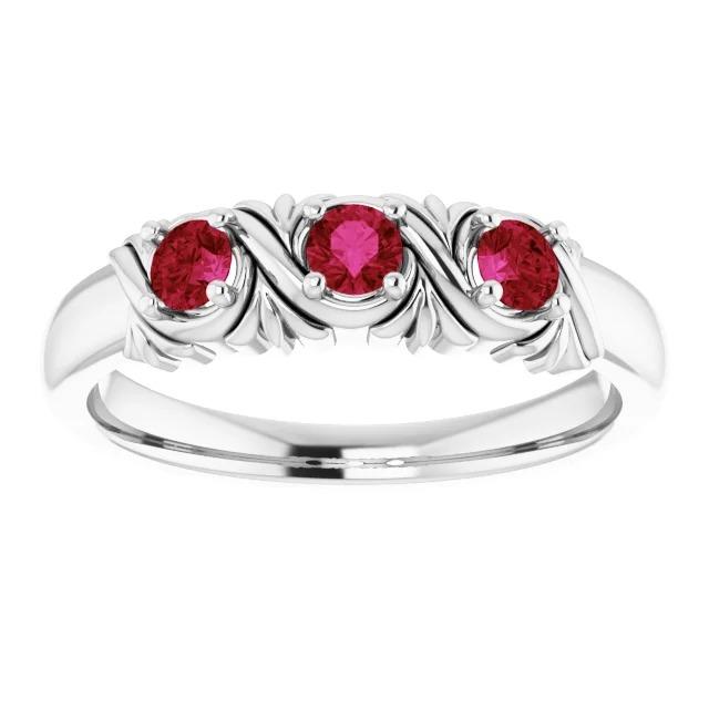 Drei-Stein-Ring 0,60 Karat Antik-Stil Rubin Damen Schmuck - harrychadent.de