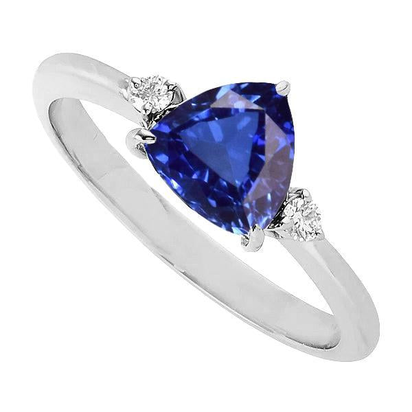 Drei-Steine-Billionen-Ceylon-Saphir-Ring 2,25 Karat runde Diamanten - harrychadent.de