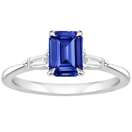 Drei Steine Ring Weißgold Ceylon Saphir & Diamant 3,50 Karat - harrychadent.de