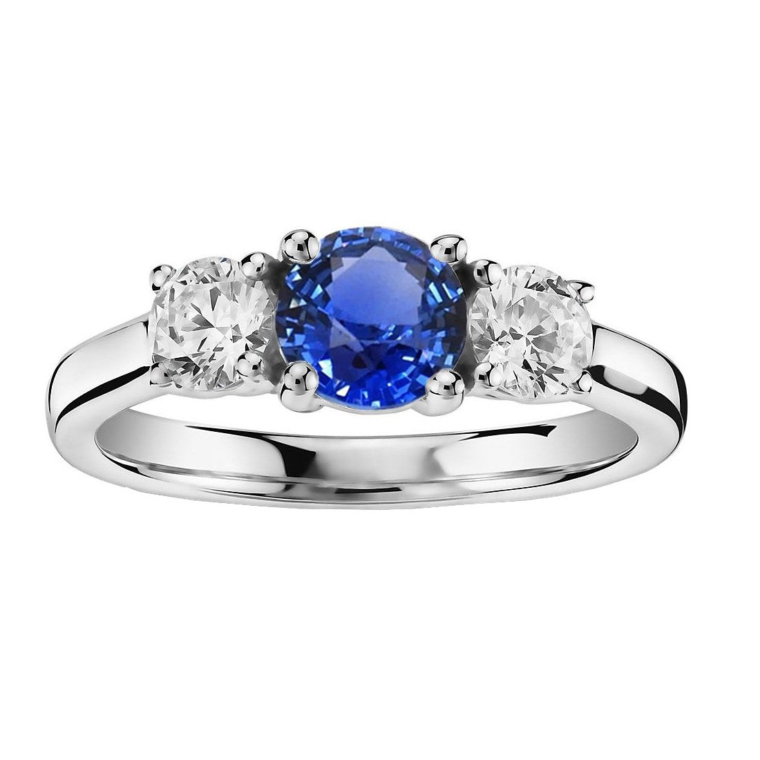 Edelstein 3 Steine Ring rund Sri Lanka Saphir 2,50 Karat Diamant - harrychadent.de