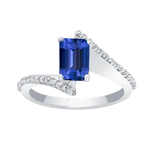 Edelstein Blauer Saphir Ring Pave Set Akzente Tension Style 2,50 Karat - harrychadent.de