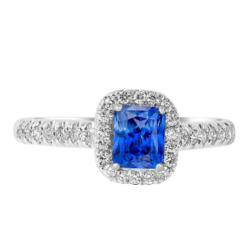 Edelstein Halo Saphir Ring 2,50 Karat Jakobsmuschel Set Diamanten Schmuck - harrychadent.de