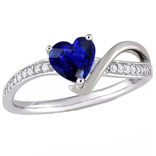 Edelstein Herz Blauer Saphir Ring Twisted Shank Diamanten 2,50 Karat - harrychadent.de
