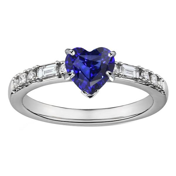 Edelstein Herz Saphir Ring Baguette & Prinzessin Diamanten 2,50 Karat - harrychadent.de