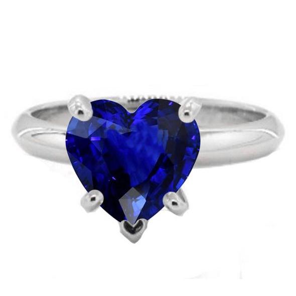 Edelstein Herz Solitär Krappen Set Ceylon Saphir Ring 2,50 Karat - harrychadent.de