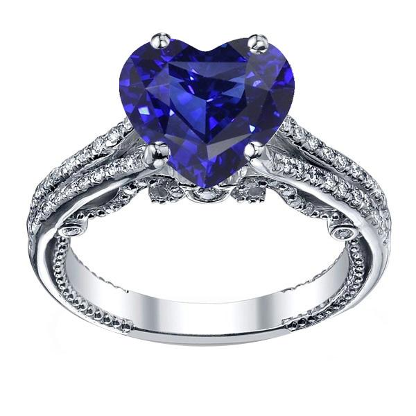 Edelstein Ring Herzschliff Sri Lankan Saphir 4,50 Karat Filigraner Schaft - harrychadent.de