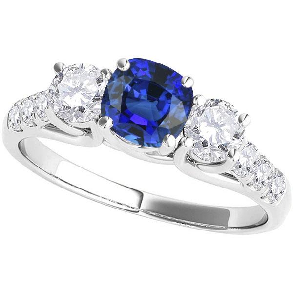 Edelstein Ringkissen Saphir Gitterfassung Diamanten 3,50 Karat - harrychadent.de