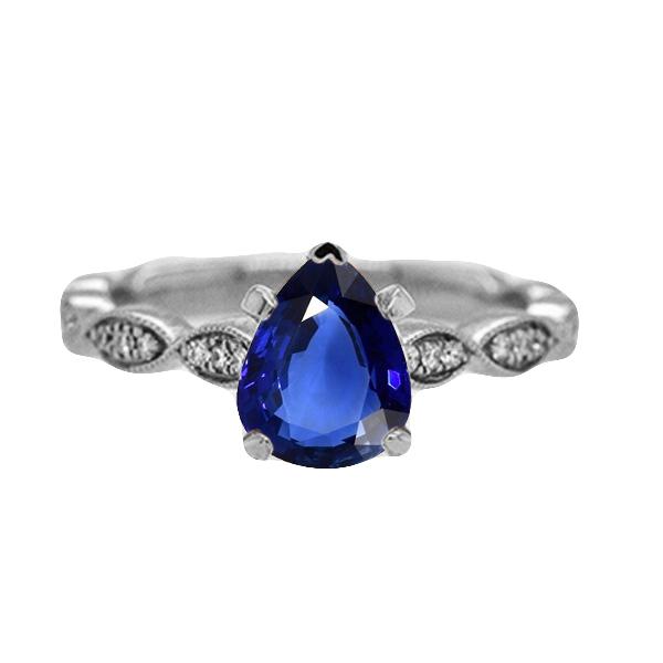 Edelstein Schmuck Birne Ceylon Saphir Ring mit Diamanten 2,50 Karat - harrychadent.de