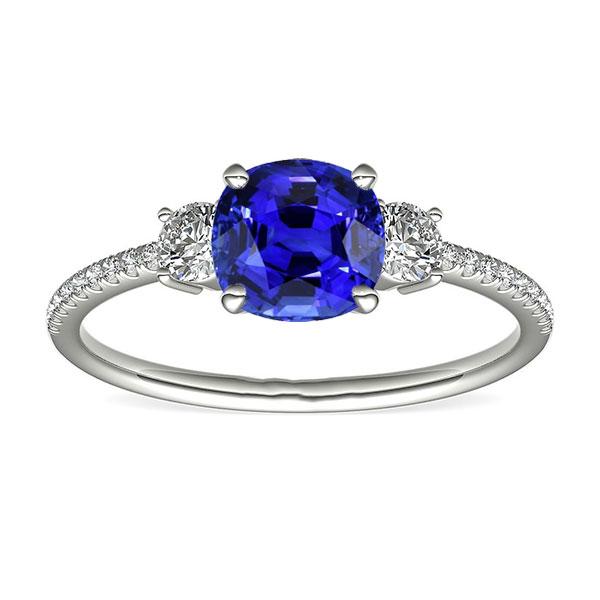 Edelstein Schmuck Kissen Saphir Ring 3,50 Karat 3 Steine Stil - harrychadent.de