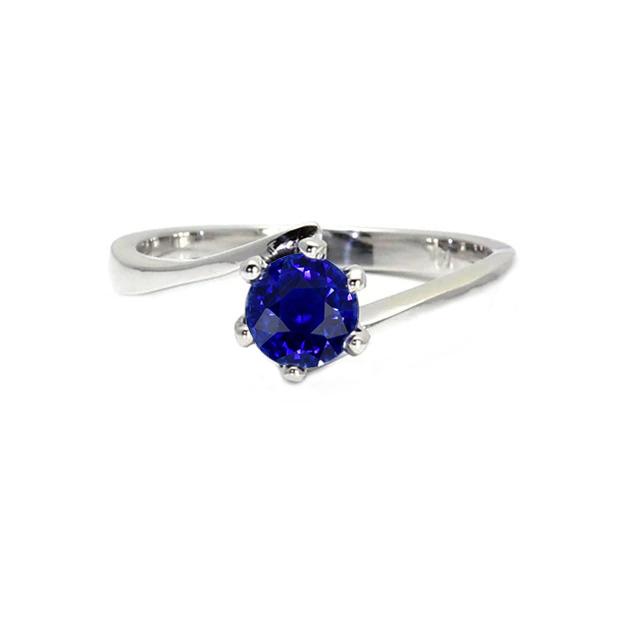 Edelstein Solitär Ring Ceylon Blauer Saphir 1 Karat Spannung Stil - harrychadent.de