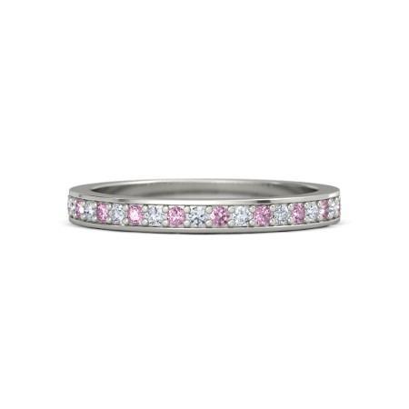 Ehering 0,60 Karat Runder Diamant & Rosa Saphir Damen Schmuck - harrychadent.de