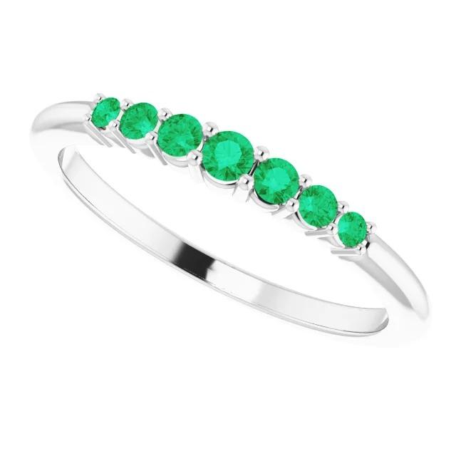 Ehering 1 Karat Rund Kolumbianische Grüne Smaragde Damen Schmuck - harrychadent.de