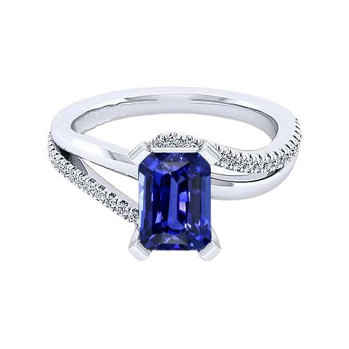 Funkelnder Diamantring Split Shank Radiant Ceylon Saphir 2,50 Karat - harrychadent.de