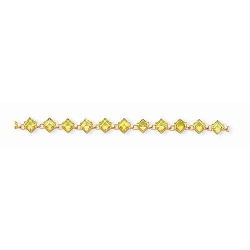 Gelbgold-Armband mit 18 Karat Fancy Yellow Saphir in Aus der Erde Abgebauter Natürlicher Diamantform