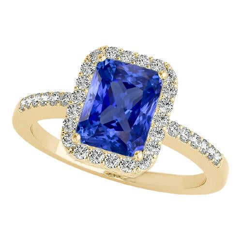 Gelbgold-Halo-Jubiläumsring & runde Diamanten 4 Karat Schmuck - harrychadent.de