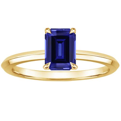 Gelbgold Solitärring Krappenset Smaragdblauer Saphir 3 Karat - harrychadent.de