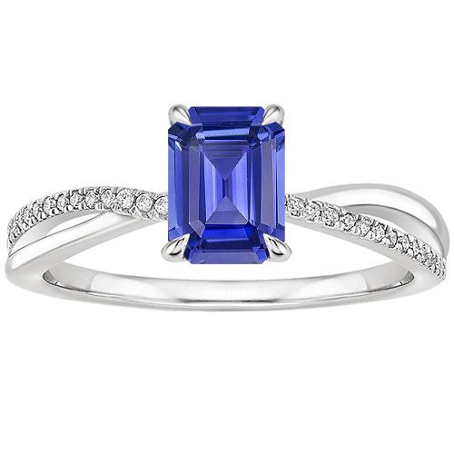 Goldblauer Saphir & Diamantring mit Akzenten Twisted Shank 4 Karat - harrychadent.de