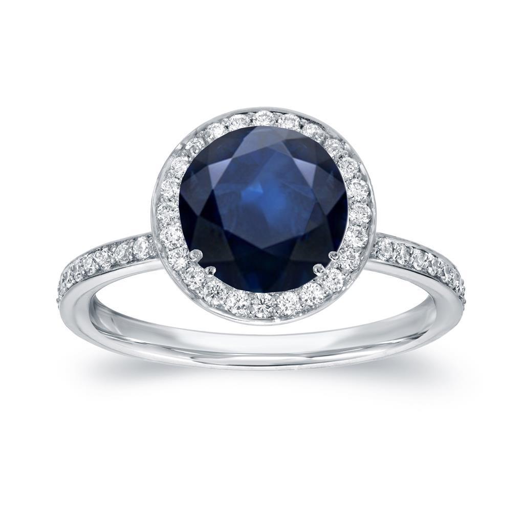 Großer Sri Lanka Saphir & Diamanten Ehering mit kleinen Diamanten 3 Ct - harrychadent.de