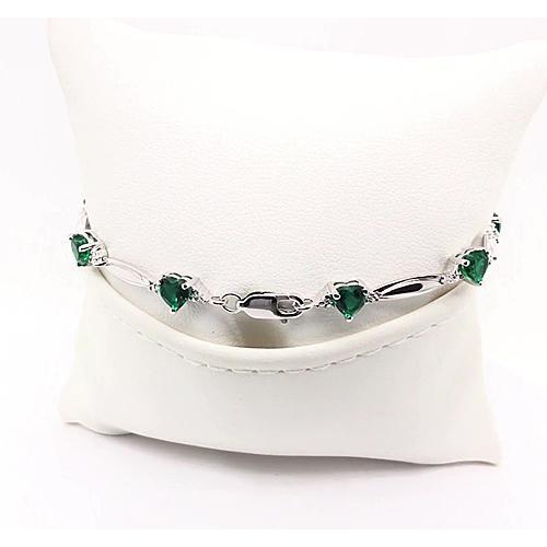 Grüner Smaragd Herzform Diamant Armband 9,54 Karat Schmuck - harrychadent.de